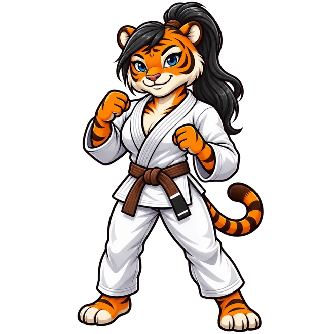 Tigre da faixa marrom